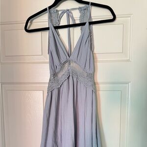 Cupshe Dusty Blue Vintage-Style dress